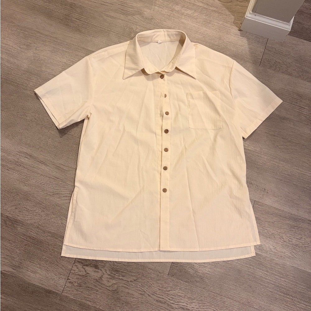 Amazon Cream Button Up